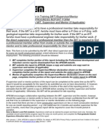 Member in Training (MIT) /Supervisor/Mentor Progress Report Form Instructions To MIT, Supervisor and Mentor (If Applicable)