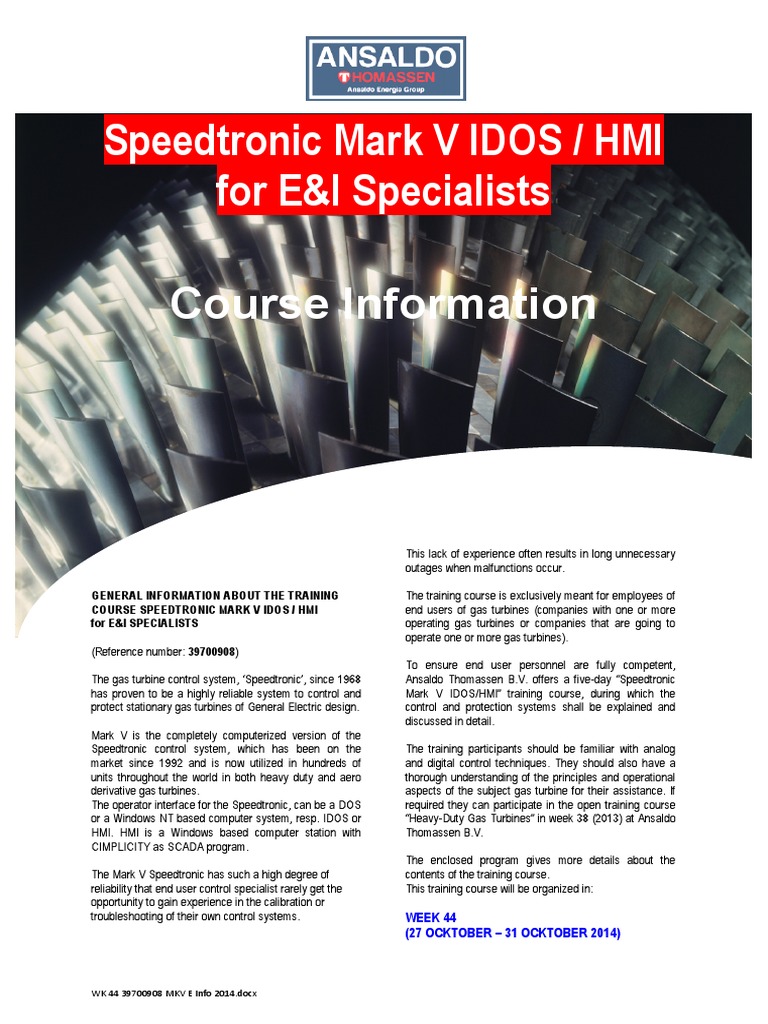 Speedtronic Mark V Training Course | PDF | User Interface | Interface ...