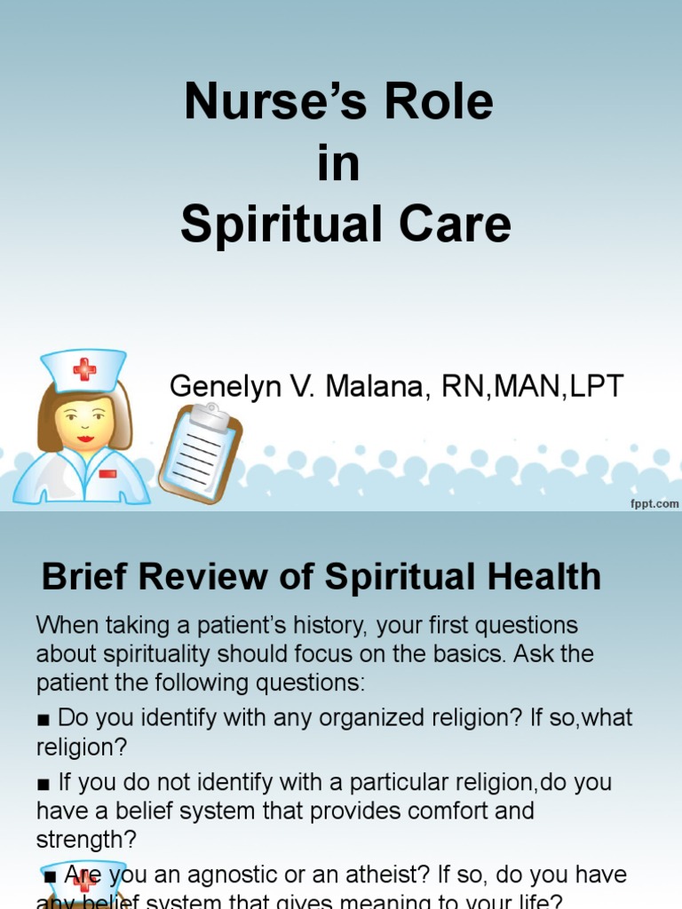 Nurse's Role in Spiritual Care | PDF | Medical Diagnosis | Nursing