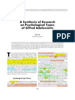 A Syanthesis of Research On Psychological Types of Gifted Adolescents PDF