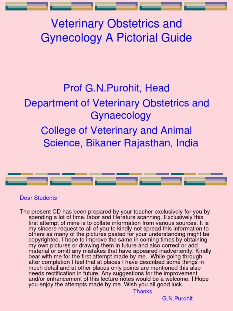 Veterinary Obstetrics and Gynecology A Pictorial Guide PDF