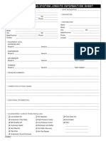 Air conditioning system troubleshooting sheet