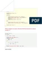Orphan Process: Write A Program To Create A Thread To Find The Factorial of A Natural Number N'