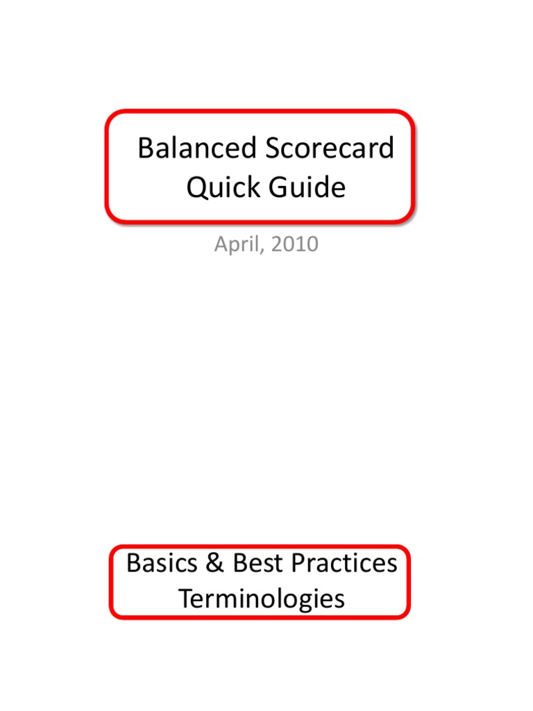 Balanced Scorecard Best Practices Guide | PDF | Performance Indicator ...