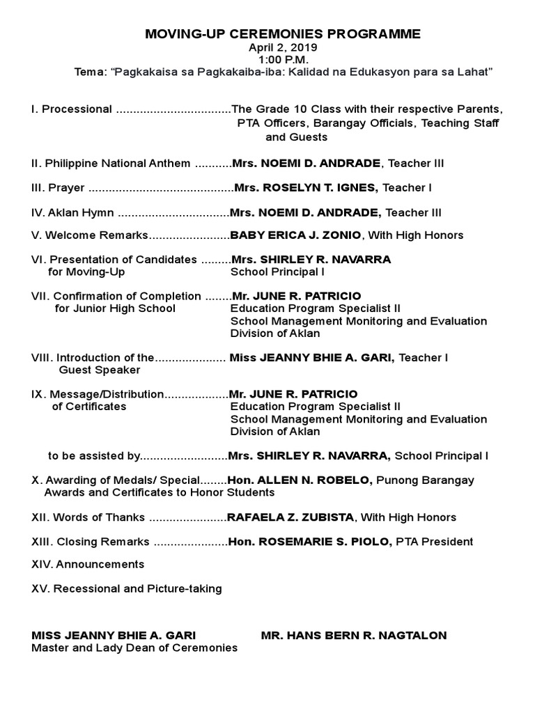 Script For Moving-Up | PDF | Behavior Modification