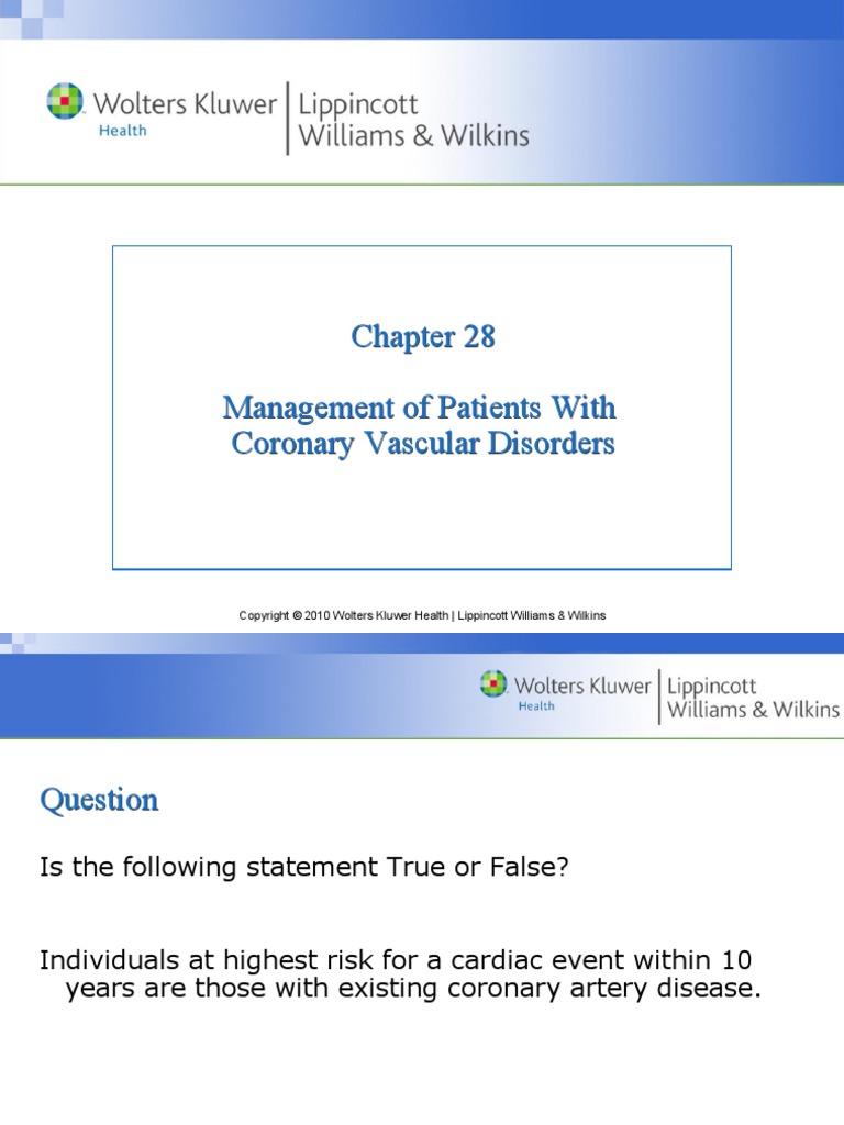 Management of Patients With Coronary Vascular Disorders | PDF ...