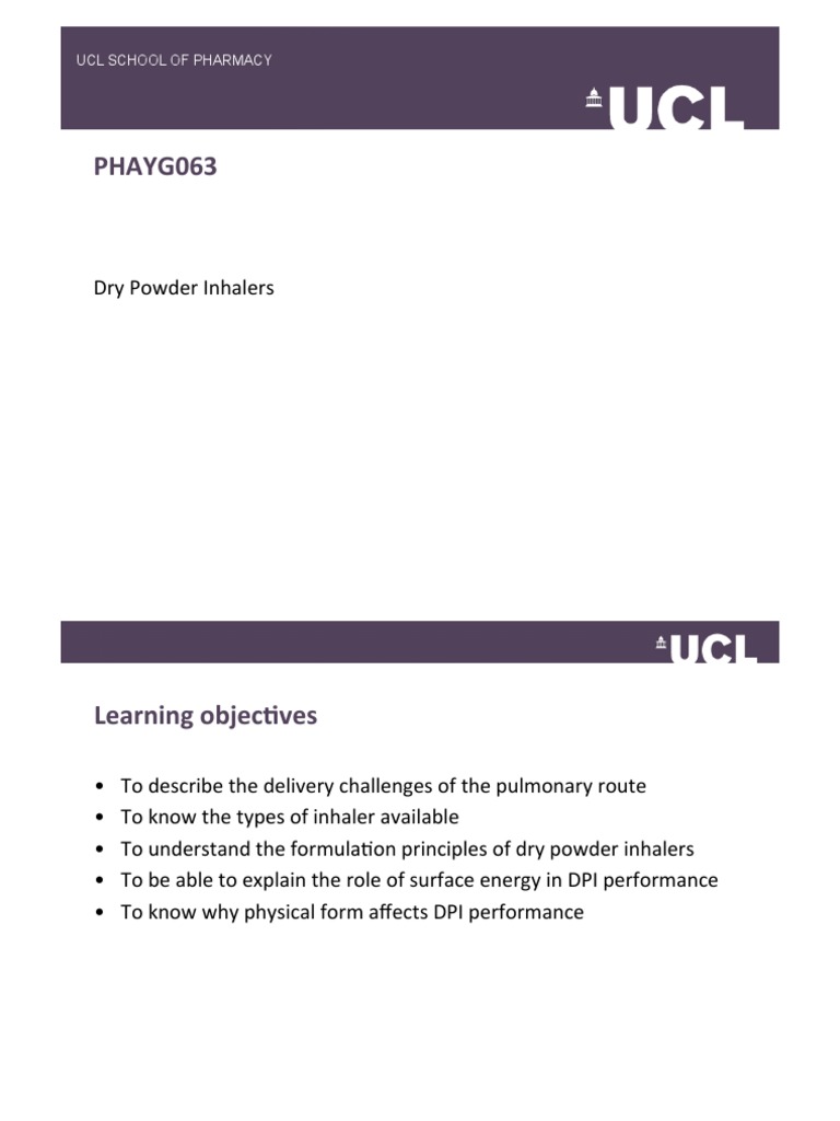 PHAYG063 Dry Powder Inhalers PDF Aerosol Adhesion