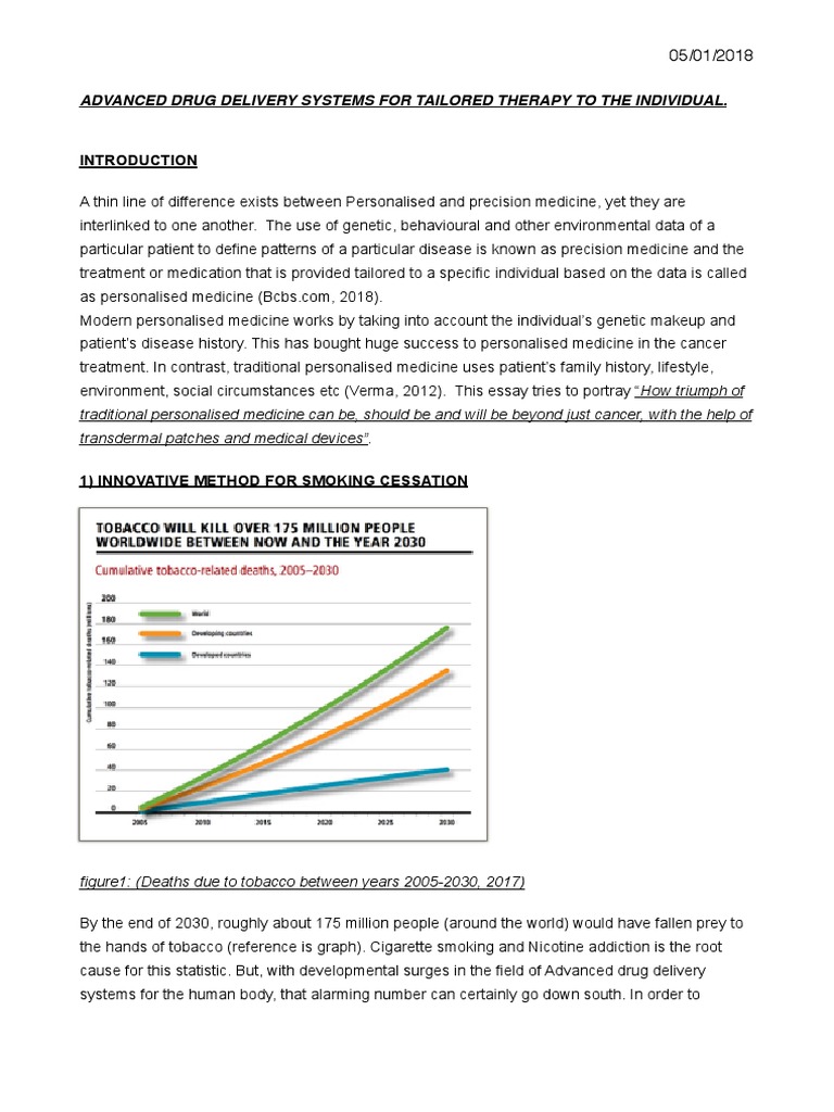 Advanced Drug Delivery Systems for Tailored Therapy to the Individual Innovative Transdermal