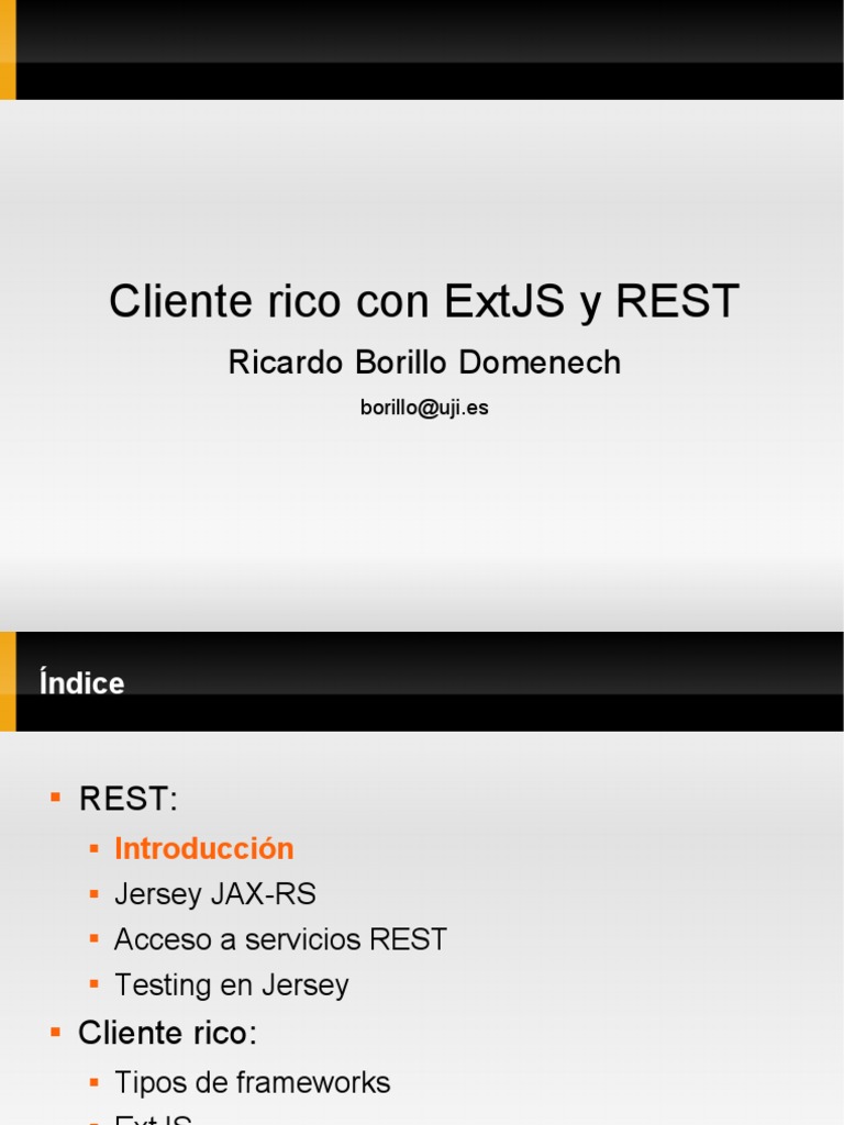 Cliente Rico con ExtJS y REST | PDF | Transferencia de estado ...