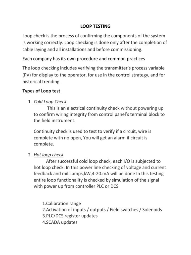 Each Company Has Its Own Procedure And Common Practices Types Of Loop 