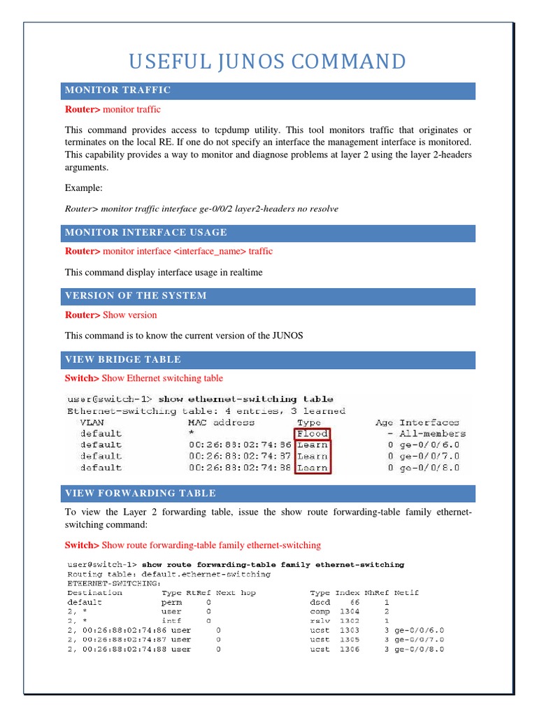 Junos Traffic Monitoring Commands | PDF | Science & Mathematics | Computers