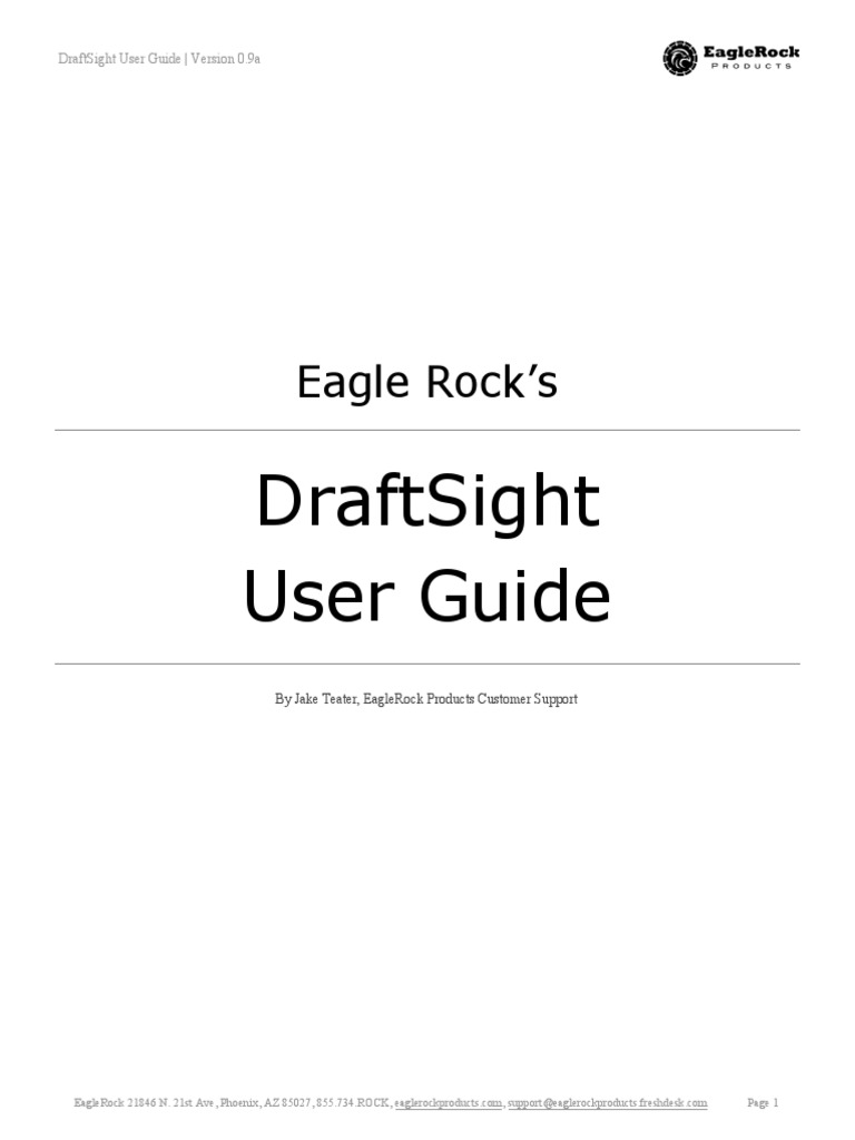 Draftsight User Guide: Eagle Rock'S | PDF | Coordinate System ...