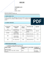 Mohammed Arshad Mohd Gaus: Resume