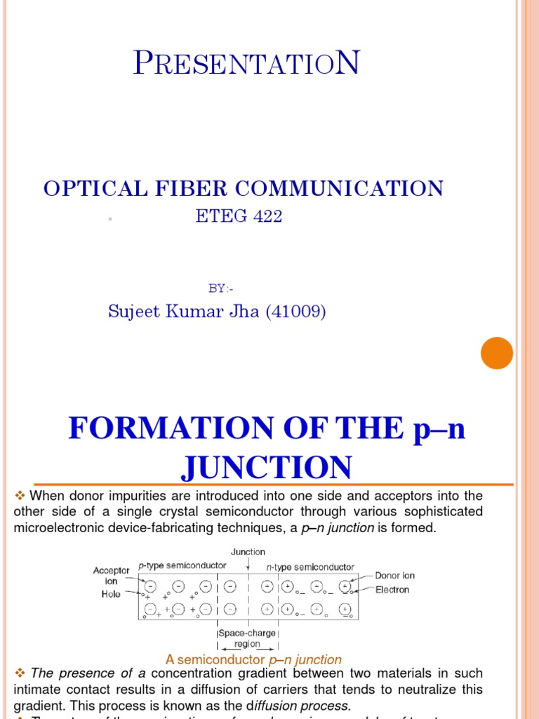 Resentatio: Optical Fiber Communication | PDF | P–N Junction | Light ...
