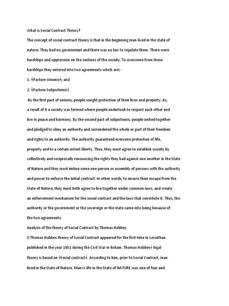 Social Contract Theory Explained | PDF | Social Contract | Natural And ...