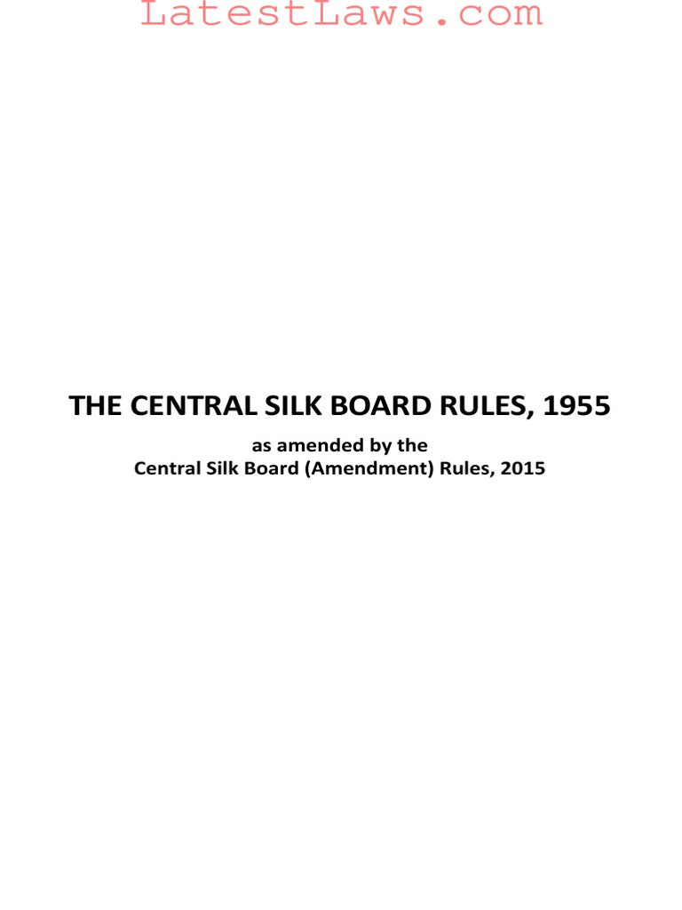 Central Silk Board Rules Overview | PDF | Government Of India | Audit