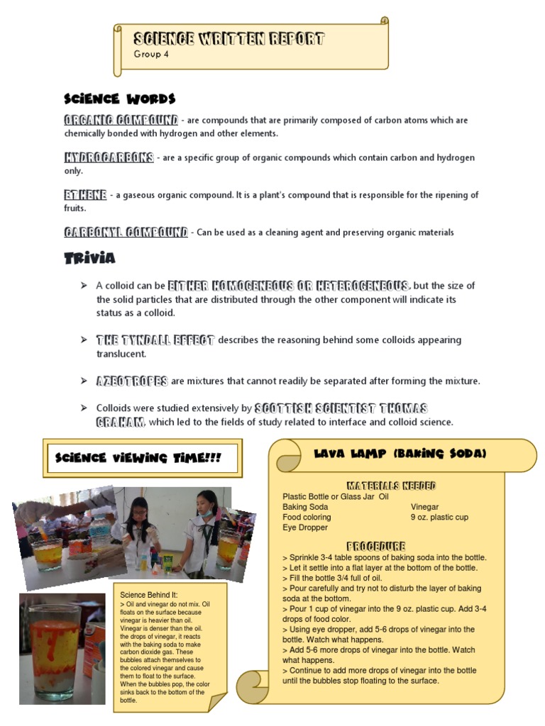 Organic Chemistry and Lava Lamp Experiment | PDF | Chemical Compounds ...