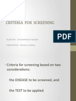 Criteria For Screening