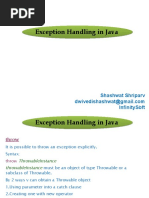 Exception Handling in Java: Shashwat Shriparv Infinitysoft