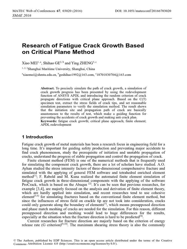 Research of Fatigue Crack Growth | PDF | Fracture | Fracture Mechanics