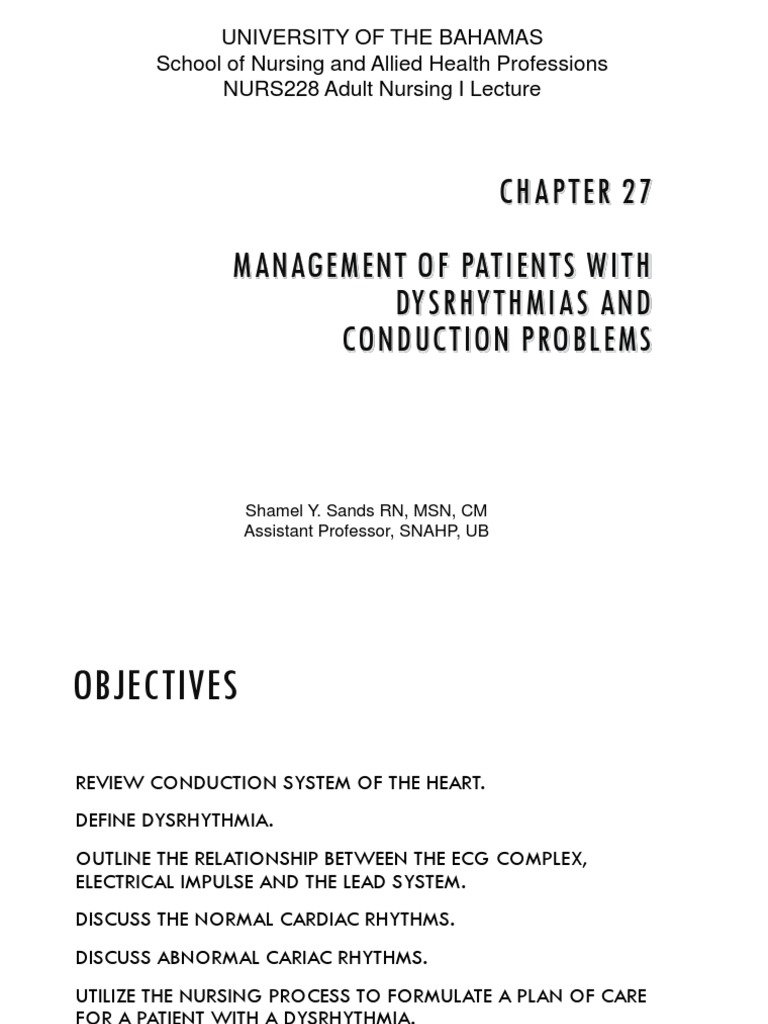 Management of Patients With Dysrhythmias and Conduction Problems | PDF ...