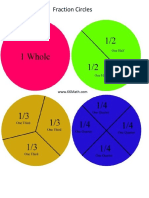 Manipulative Fraction Circles Color