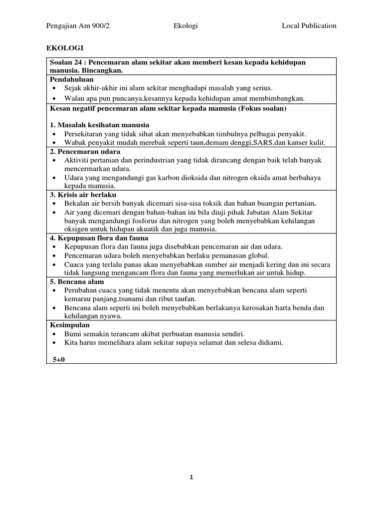 Esei LP Pengajian Am 900 2 Ekologi  PDF