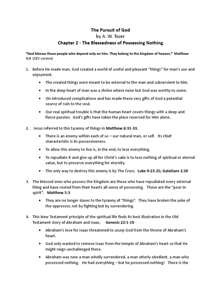 The Blessedness of Possessing Nothing PDF Gospel Of Matthew Abraham