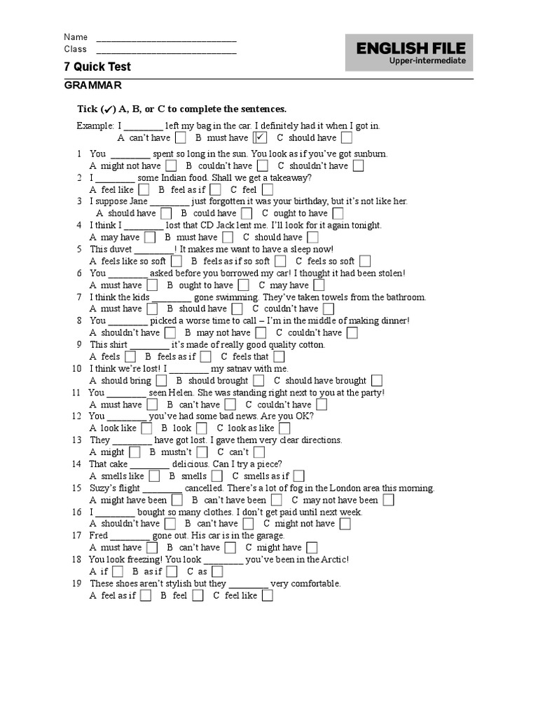 English File Upper Intermediate Odpowiedzi
