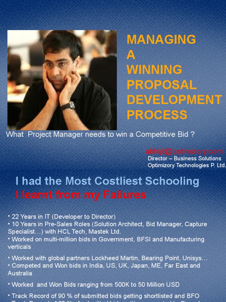 Managing A Winning Proposal Development Process: What Project Manager ...