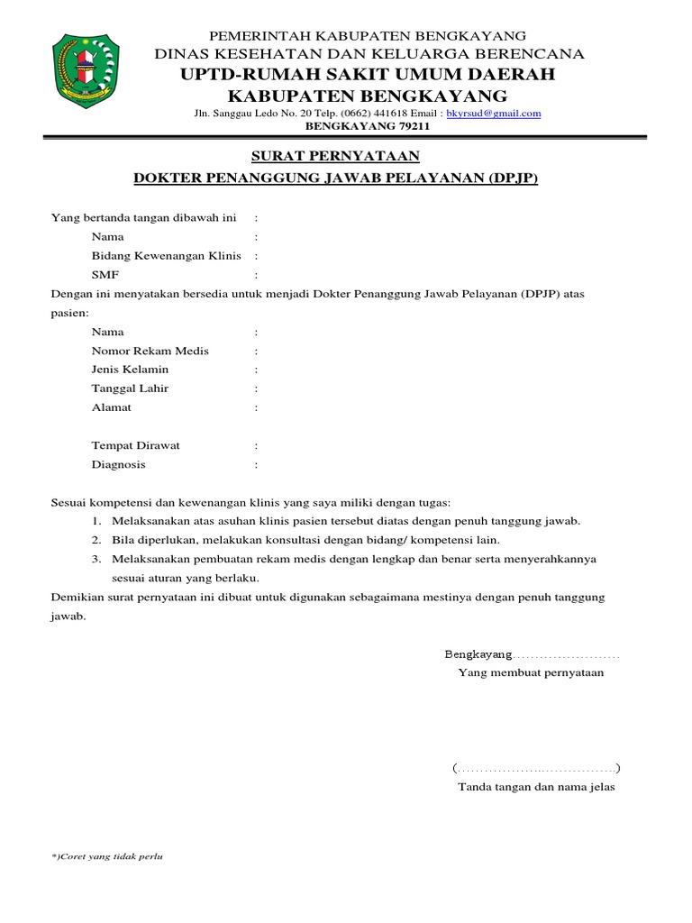 Surat Pernyataan Dpjp Docx