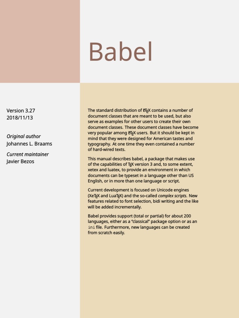 Babel PDF | PDF | Te X | Notation