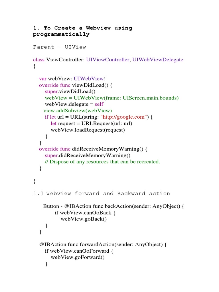 Creating a UIWebView in Swift | PDF | Web Service | Software Engineering