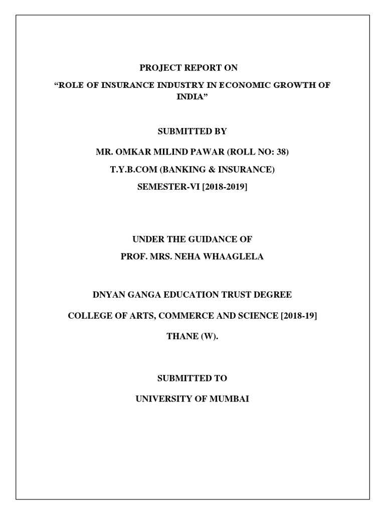 Role of Insurance Industry in Economic Growth of India | PDF ...