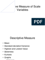 Descriptive Measure of Scale Variables
