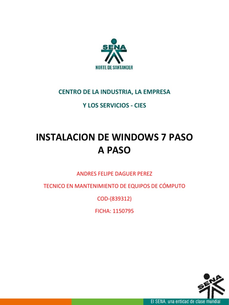 Guía para Formatear e Instalar Windows 7 | PDF | Windows 7 ...