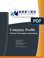 Company Profile: Medical Transcription Department