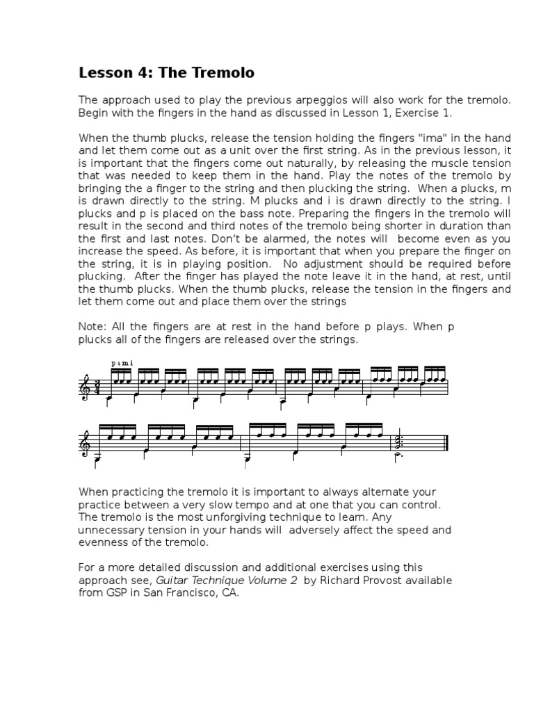 Lesson 4: The Tremolo | PDF | Language Arts & Discipline
