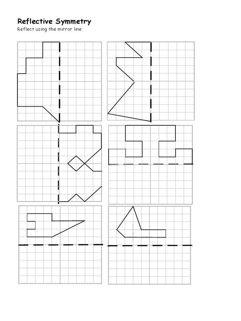 Reflective Symmetry: Reflect Using The Mirror Line | PDF