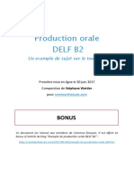Extrait Production Orale Delf b2