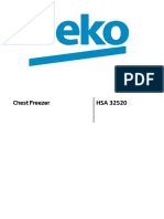 Beko HSA32520 Freezer User Manual PDF