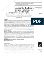 Factors Influencing The Disclosure of Greenhouse Gas Emissions in Companies World-Wide