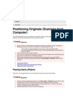 Positioning Originals (Scanning From Computer) : Placing Items (Platen)