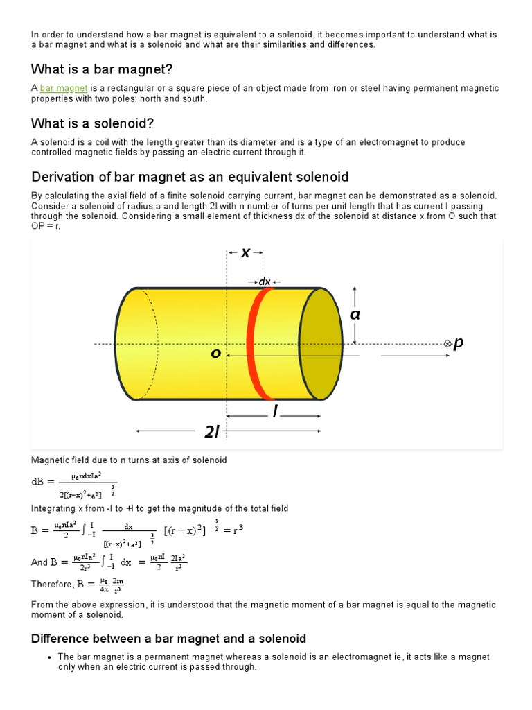 Bar As An Equivalent Solenoid PDF Field