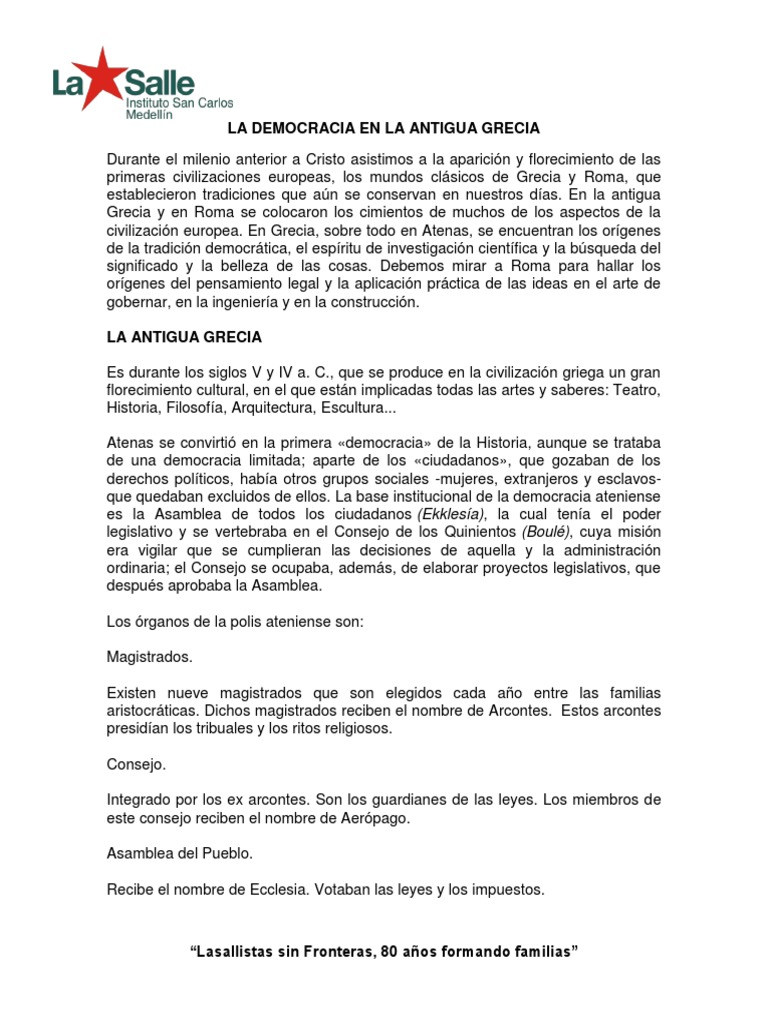 La Democracia en La Antigua Grecia | PDF | Antigua Grecia