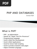 PHP and Databases: Usman Rafi