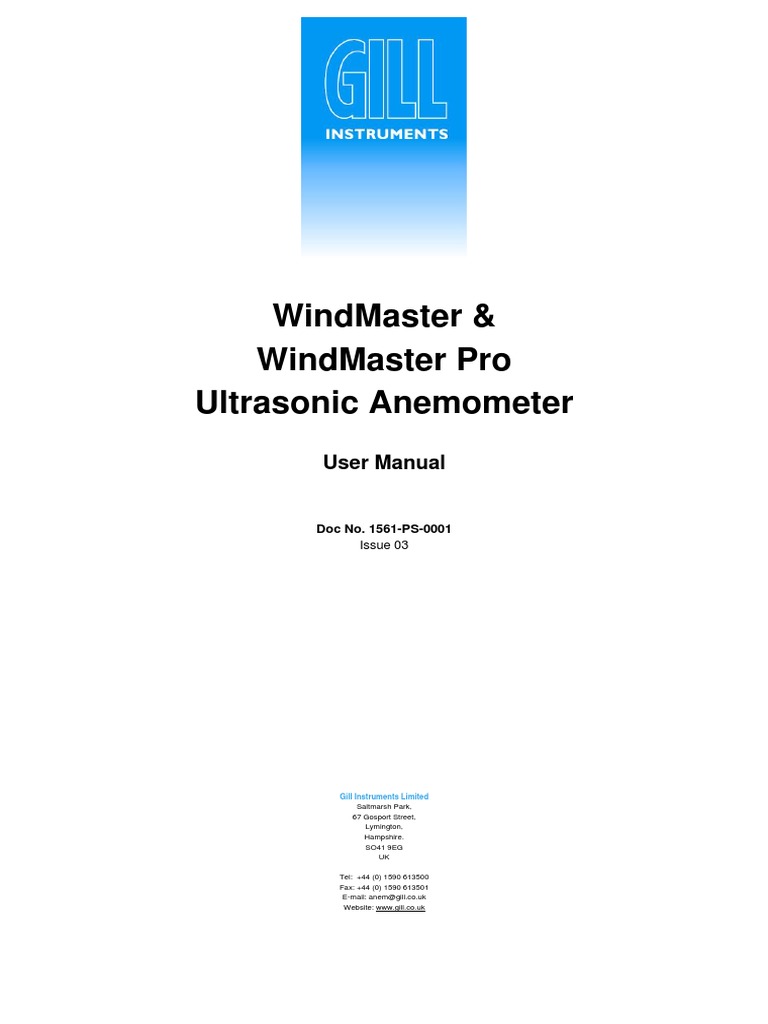 WindMaster & Pro Anemometer Manual | PDF | Electrical Connector ...
