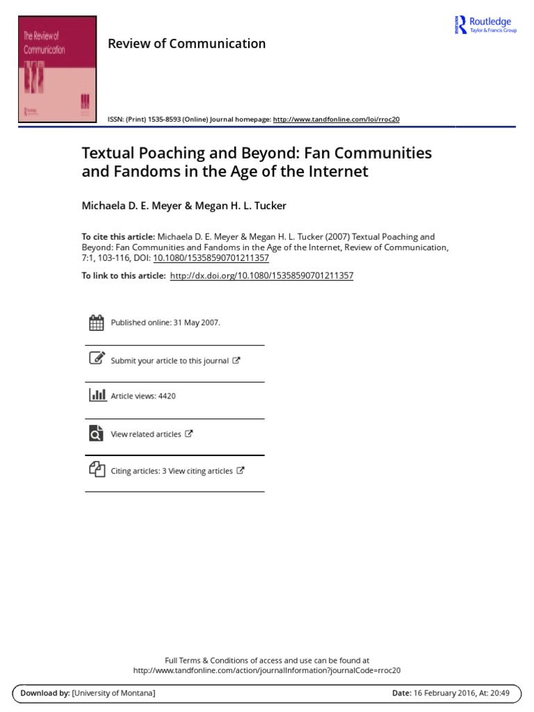 Textual Poaching in Internet Fandoms | PDF | Queer Theory | LGBTQIA+ ...