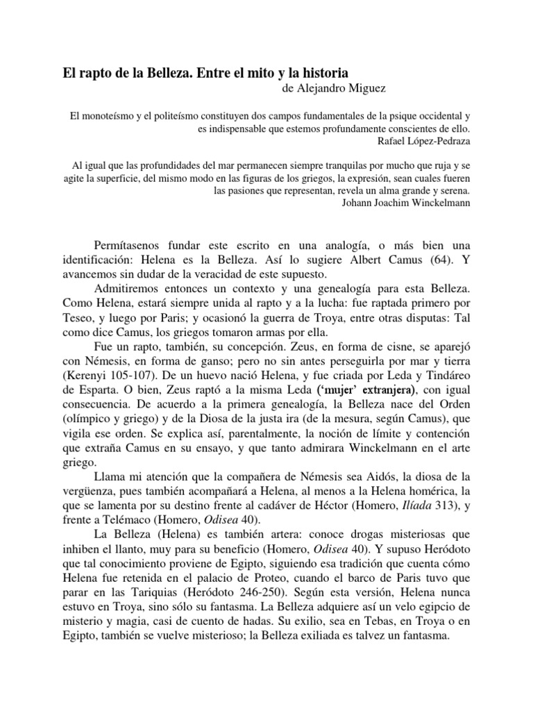 El Rapto de Helena PDF Helena de Troya Homero