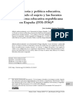 Etnohistoria y política educativa. Repensando el sujeto y las fuentes en la reforma educativa republicana  en España (1931-1936)*